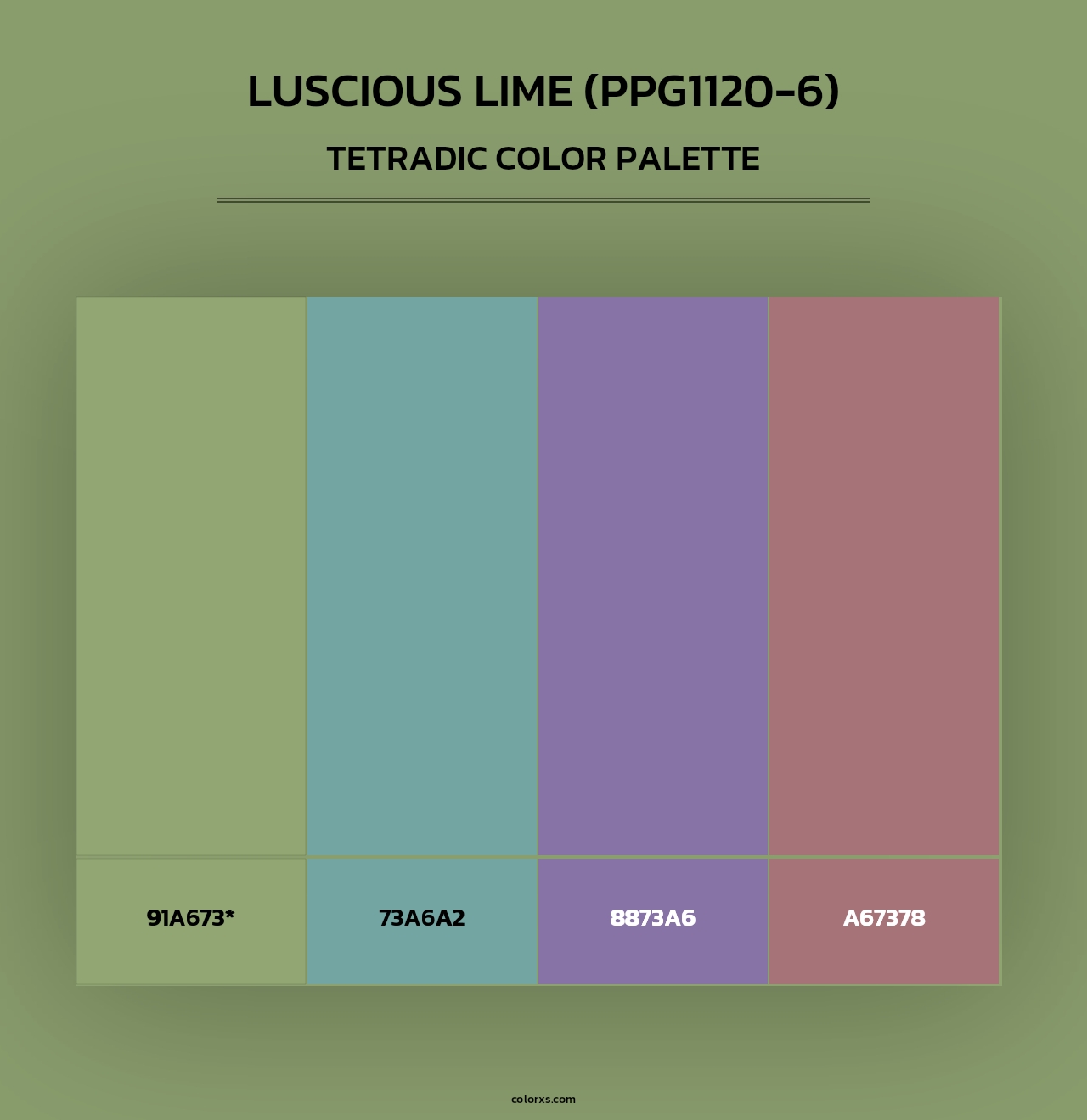 Luscious Lime (PPG1120-6) - Tetradic Color Palette