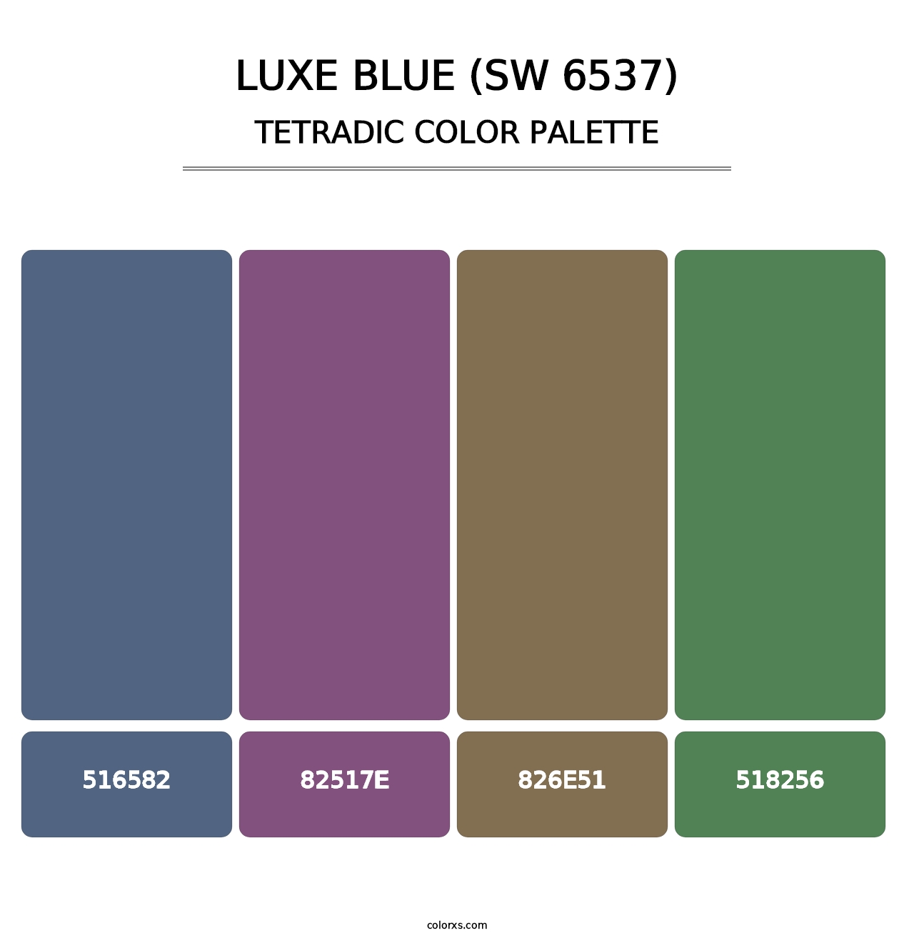 Luxe Blue (SW 6537) - Tetradic Color Palette