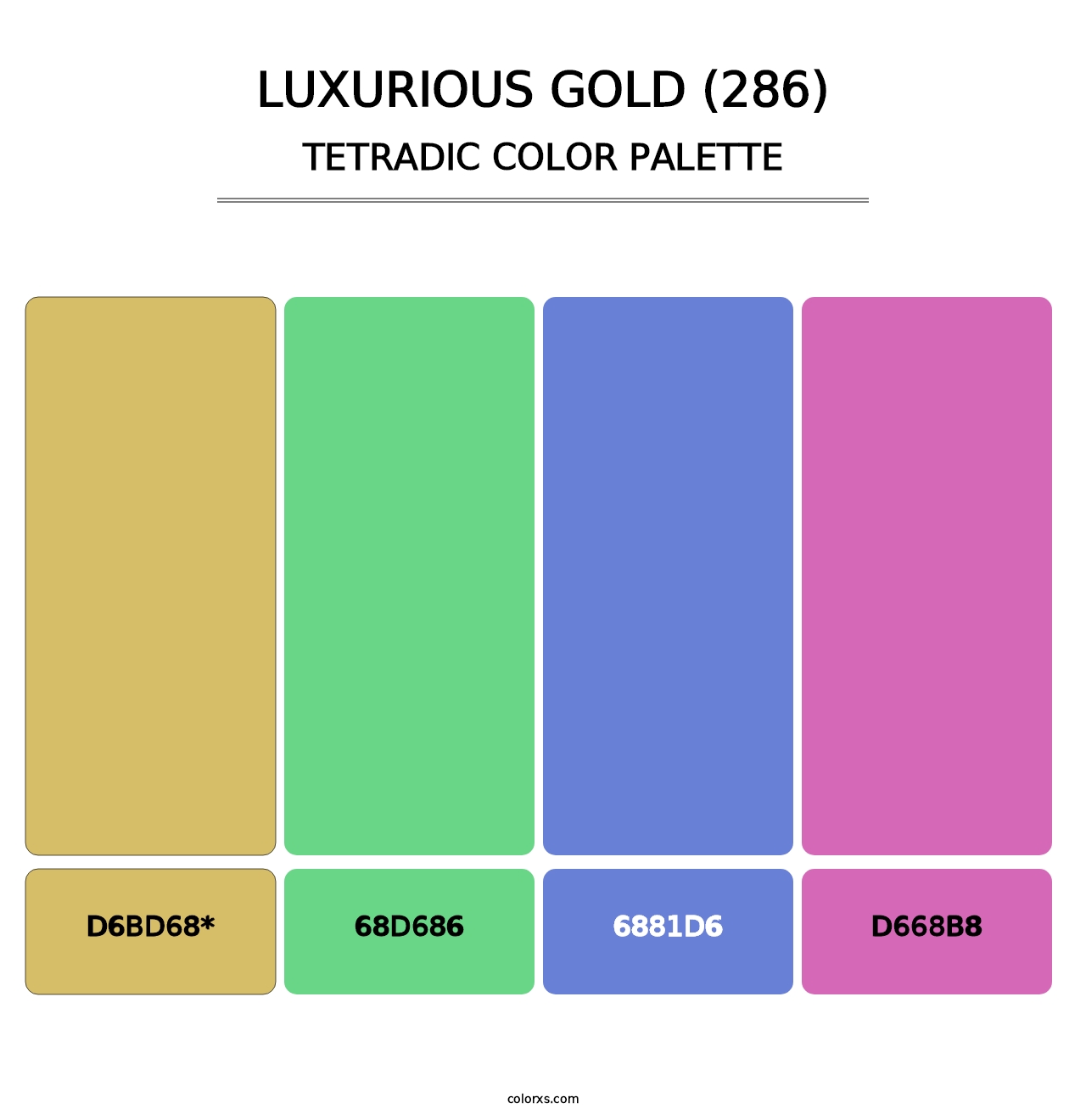 Luxurious Gold (286) - Tetradic Color Palette