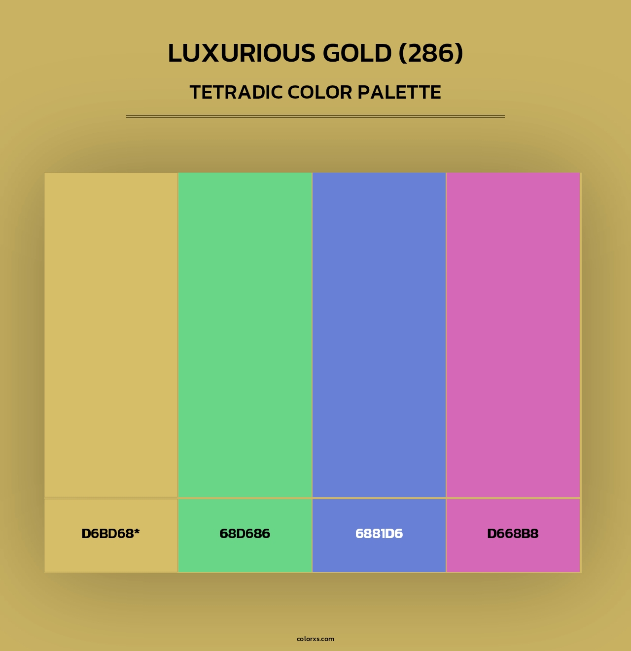 Luxurious Gold (286) - Tetradic Color Palette