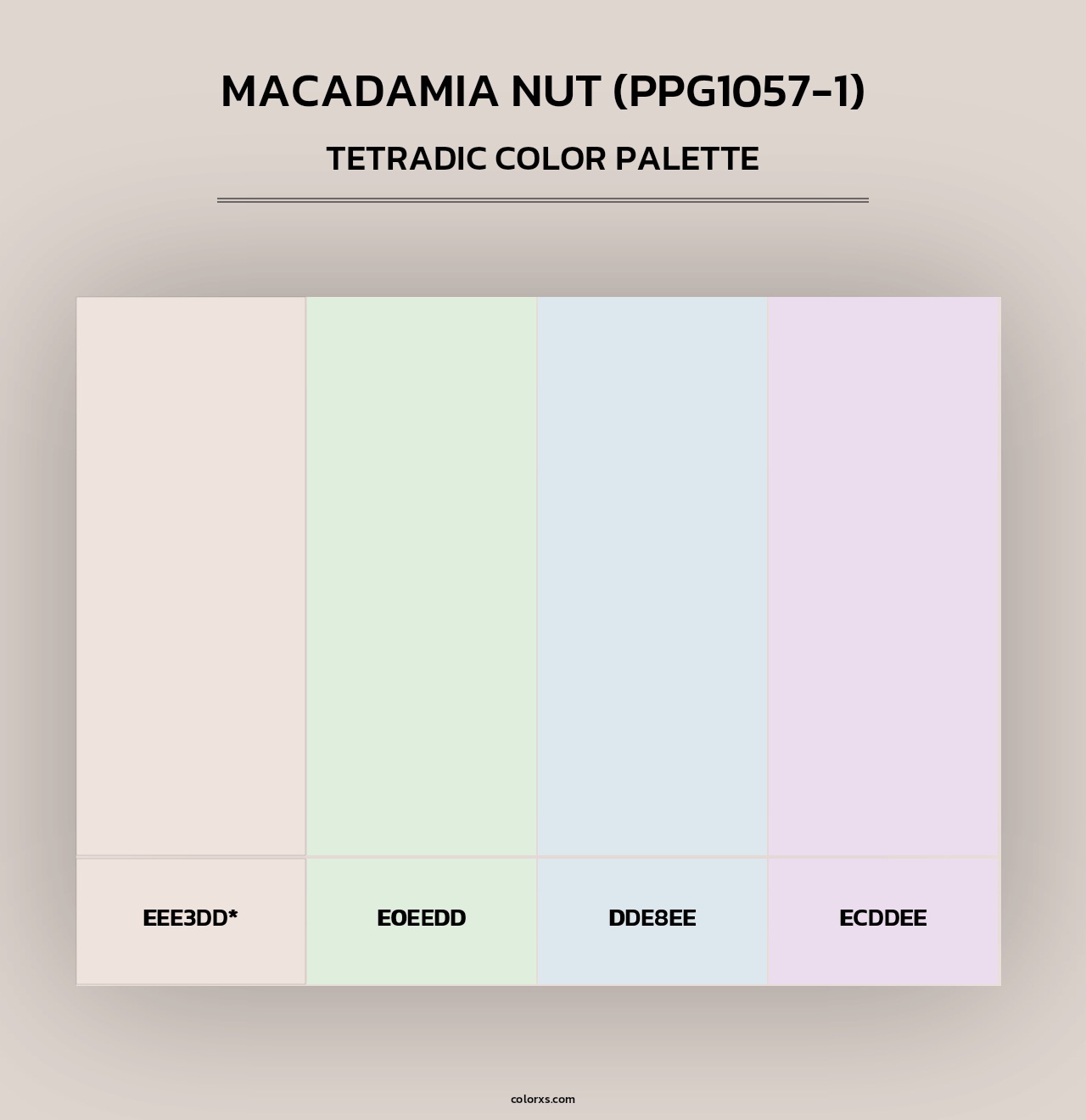 Macadamia Nut (PPG1057-1) - Tetradic Color Palette