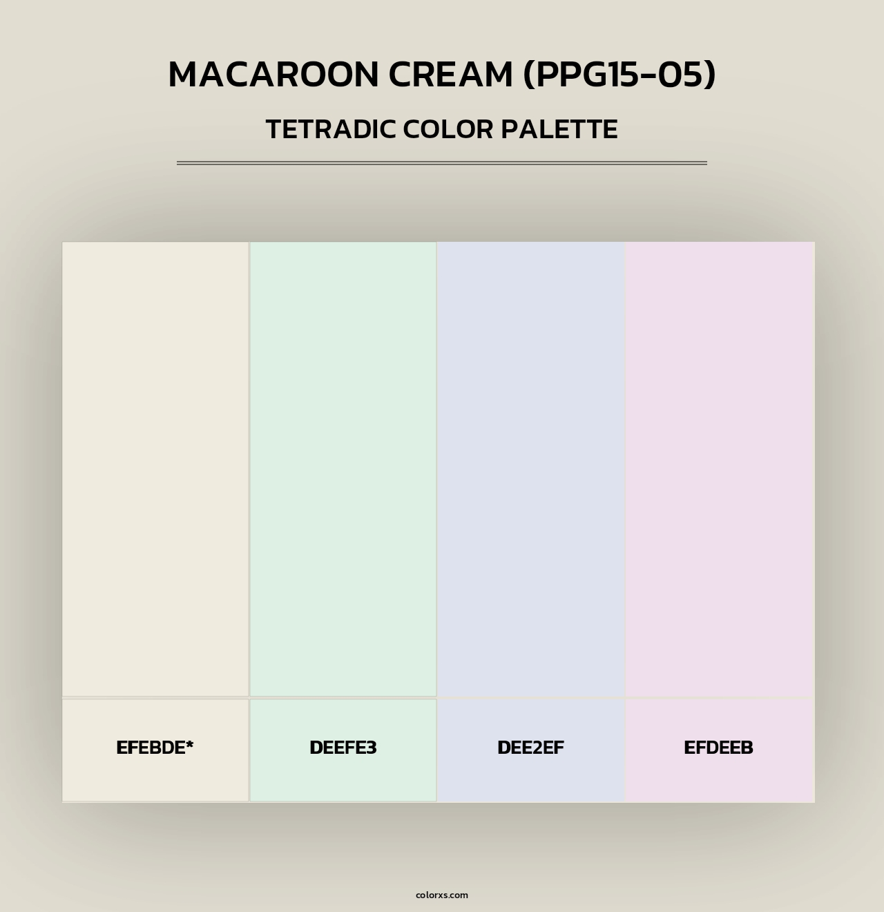 Macaroon Cream (PPG15-05) - Tetradic Color Palette
