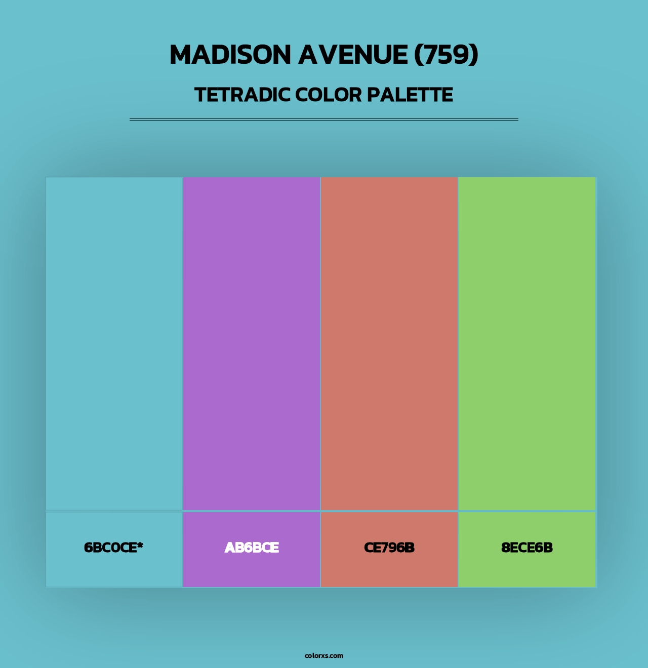 Madison Avenue (759) - Tetradic Color Palette