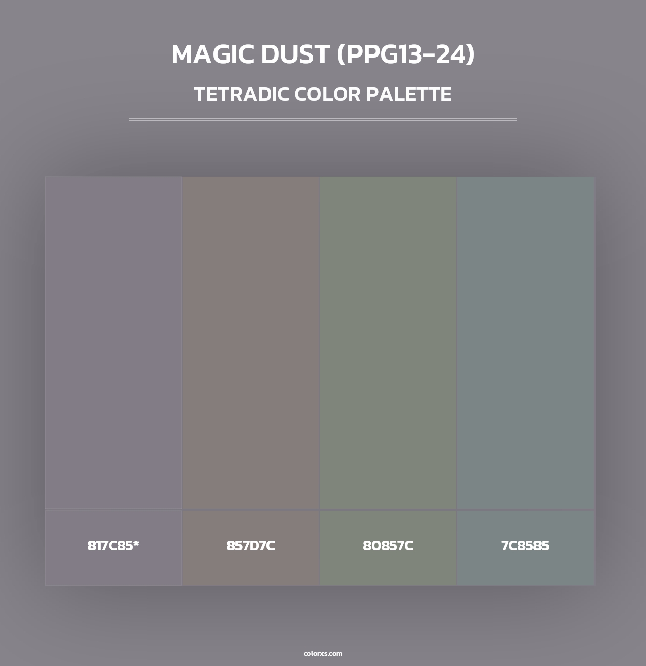 Magic Dust (PPG13-24) - Tetradic Color Palette