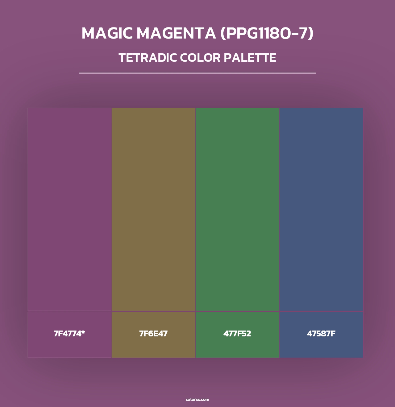 Magic Magenta (PPG1180-7) - Tetradic Color Palette