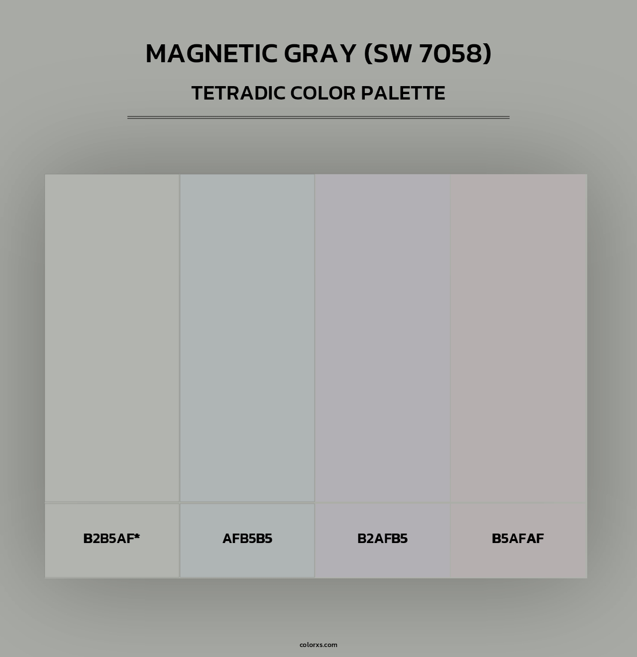Magnetic Gray (SW 7058) - Tetradic Color Palette