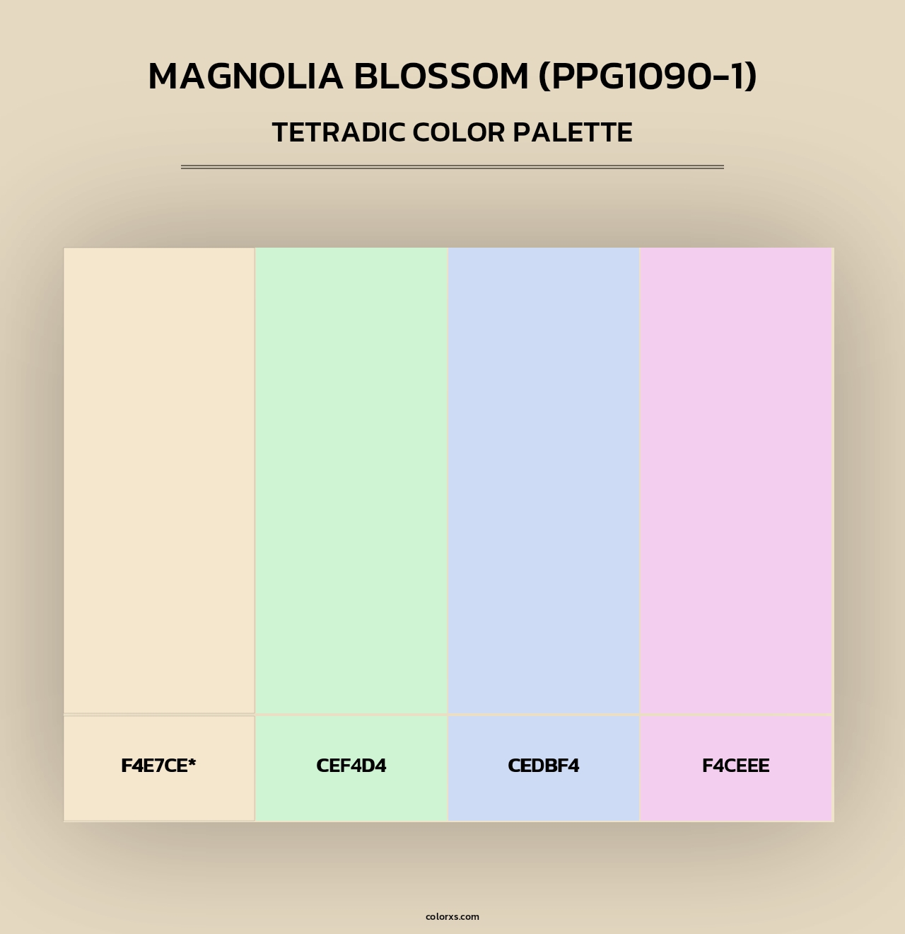 Magnolia Blossom (PPG1090-1) - Tetradic Color Palette