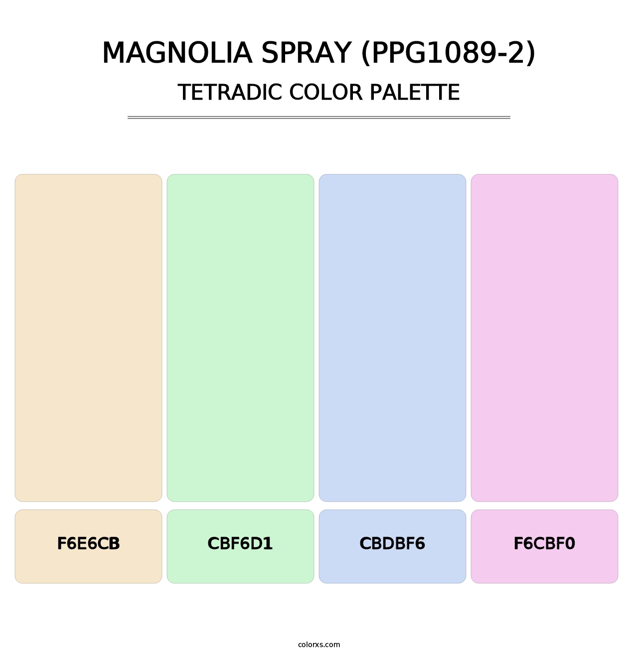 Magnolia Spray (PPG1089-2) - Tetradic Color Palette