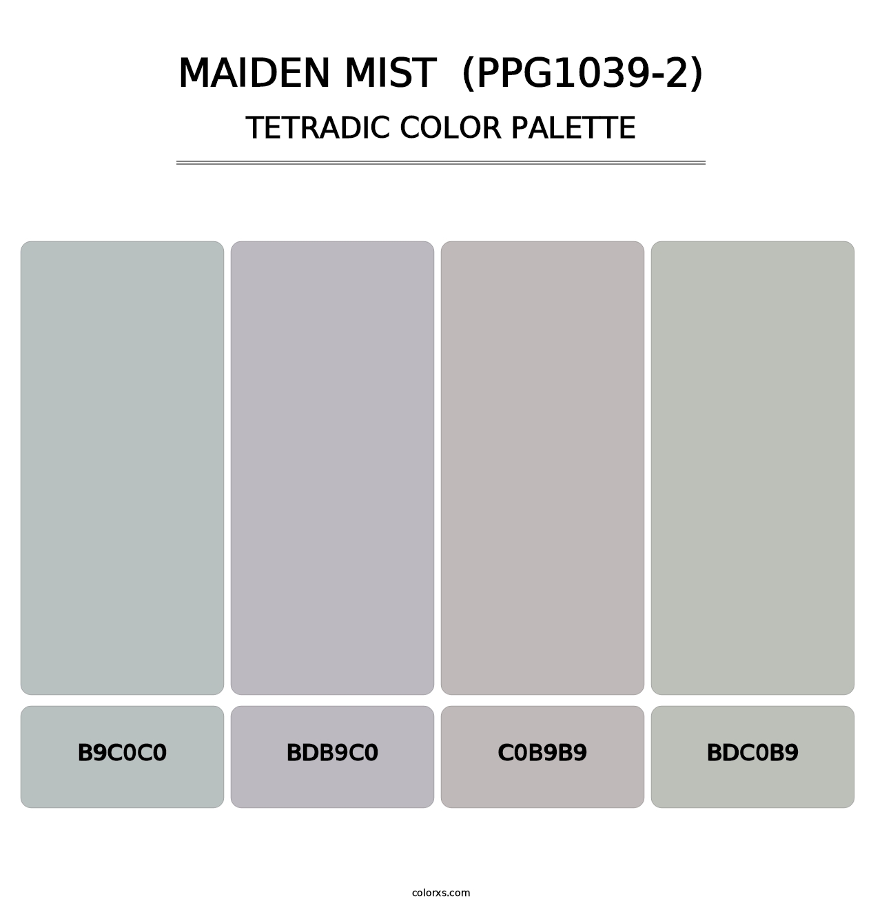 Maiden Mist  (PPG1039-2) - Tetradic Color Palette