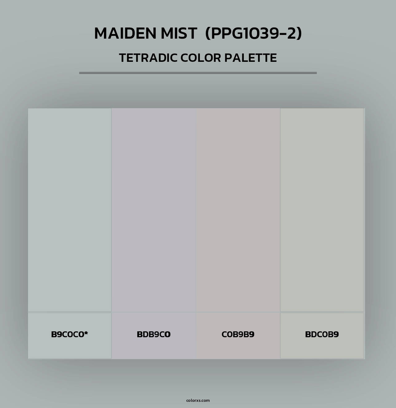 Maiden Mist  (PPG1039-2) - Tetradic Color Palette