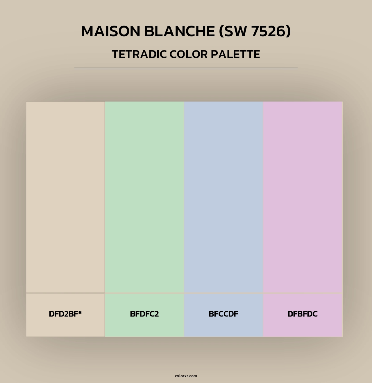 Maison Blanche (SW 7526) - Tetradic Color Palette