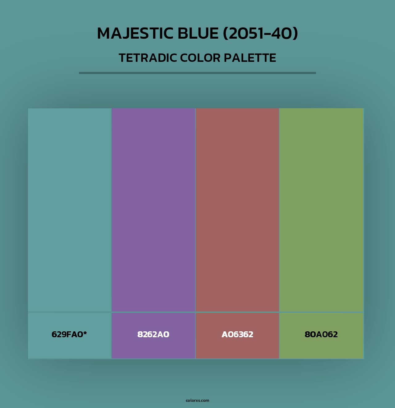 Majestic Blue (2051-40) - Tetradic Color Palette
