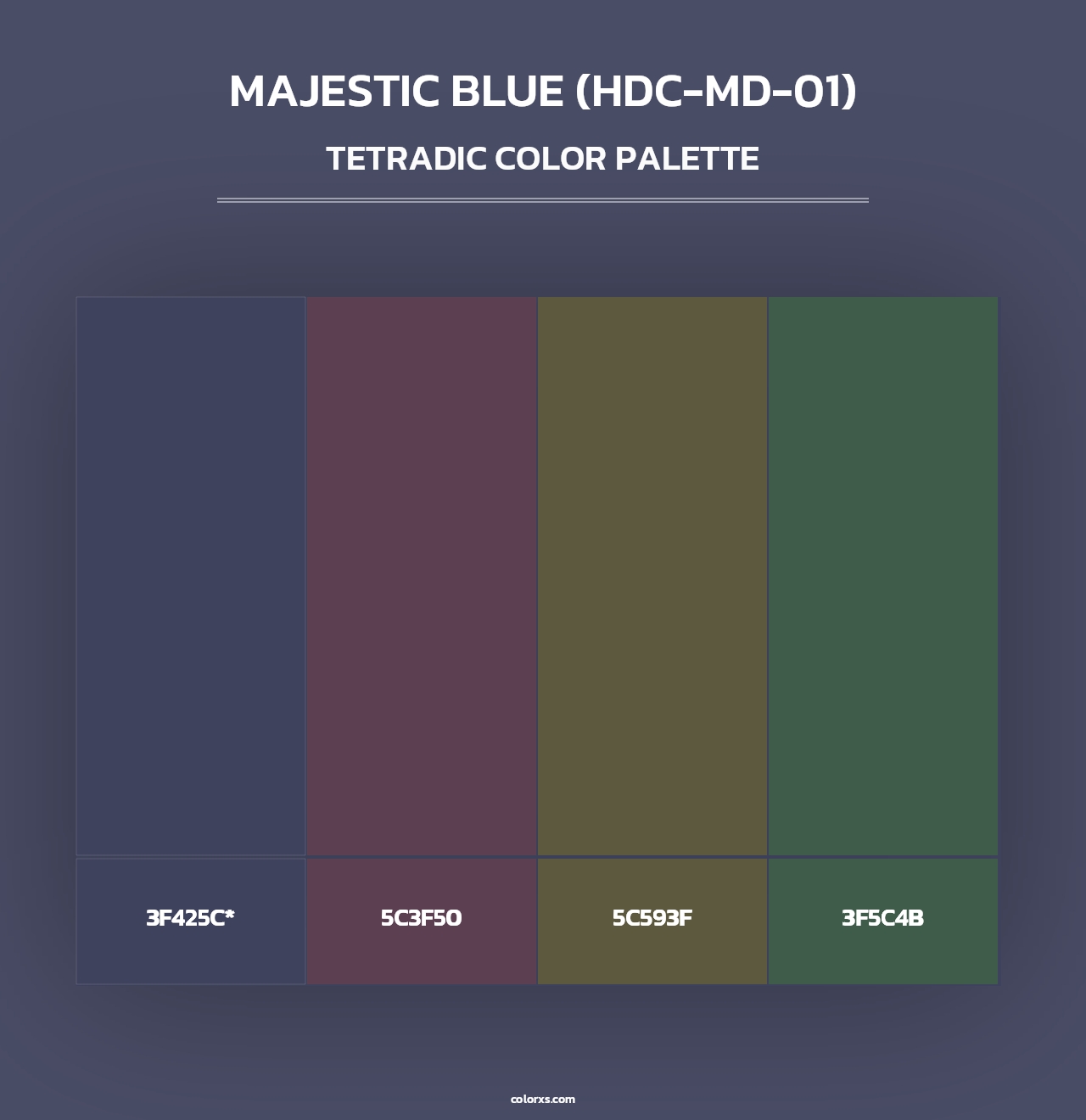 Majestic Blue (HDC-MD-01) - Tetradic Color Palette