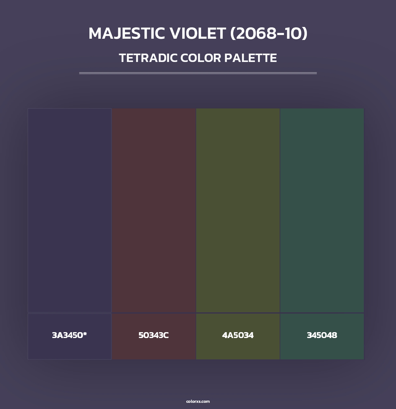 Majestic Violet (2068-10) - Tetradic Color Palette