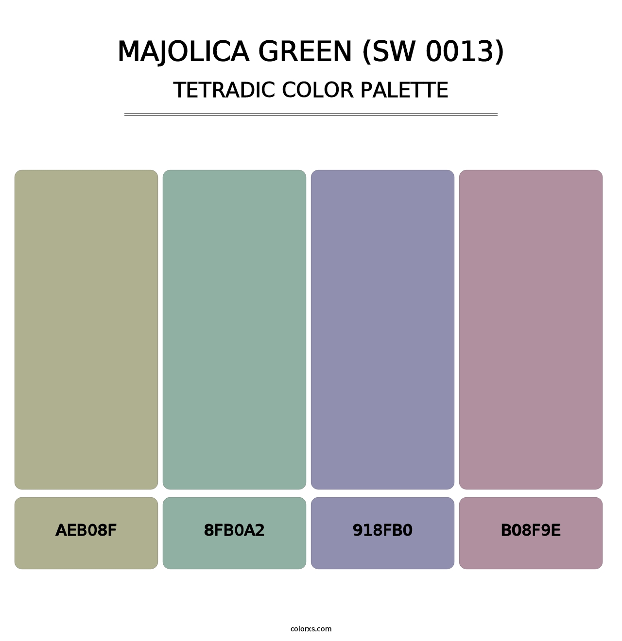 Majolica Green (SW 0013) - Tetradic Color Palette