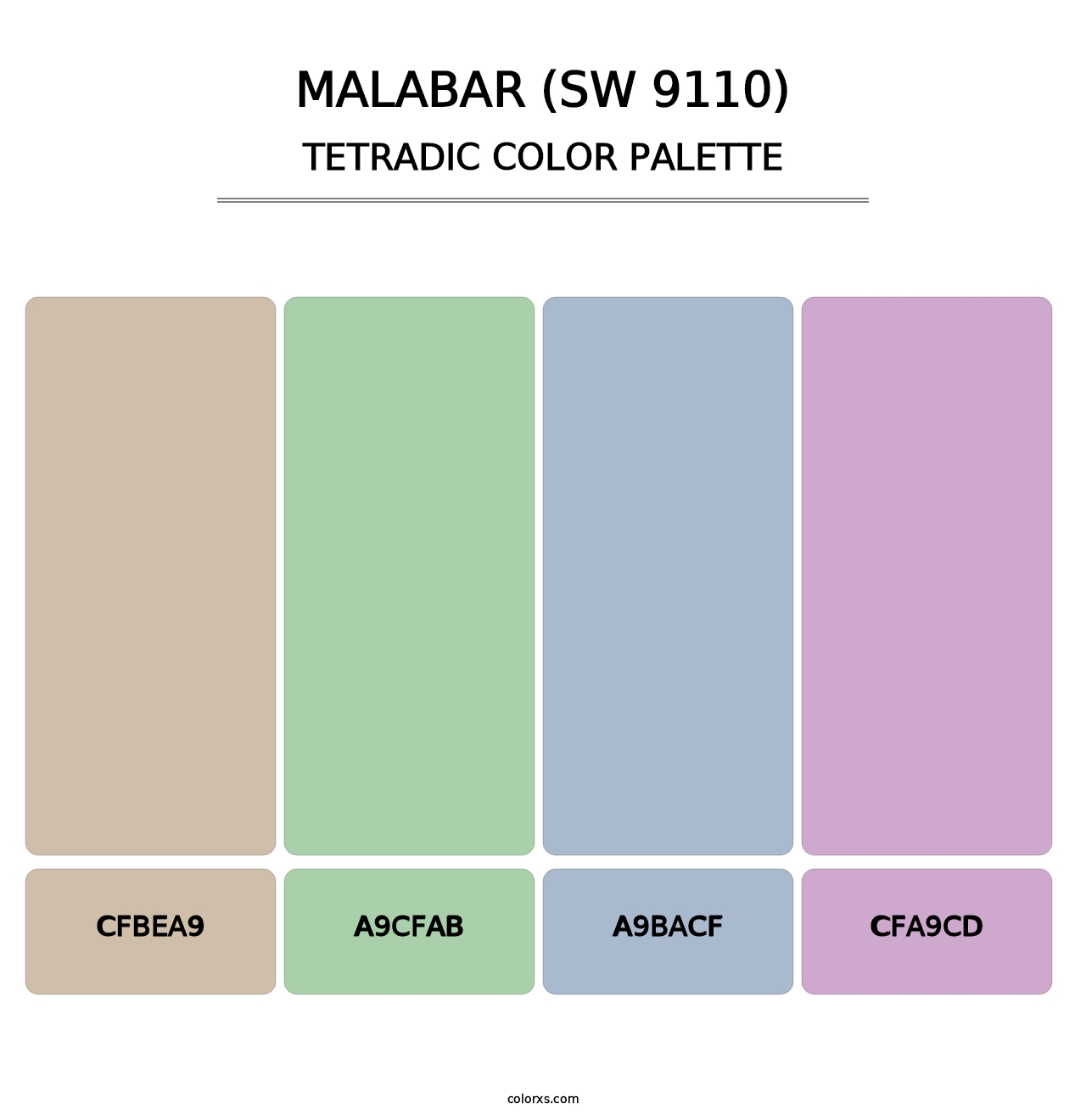 Malabar (SW 9110) - Tetradic Color Palette