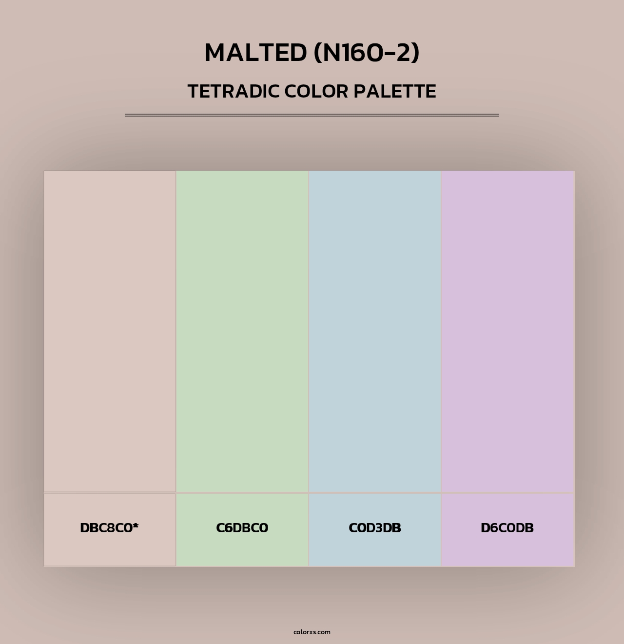 Malted (N160-2) - Tetradic Color Palette