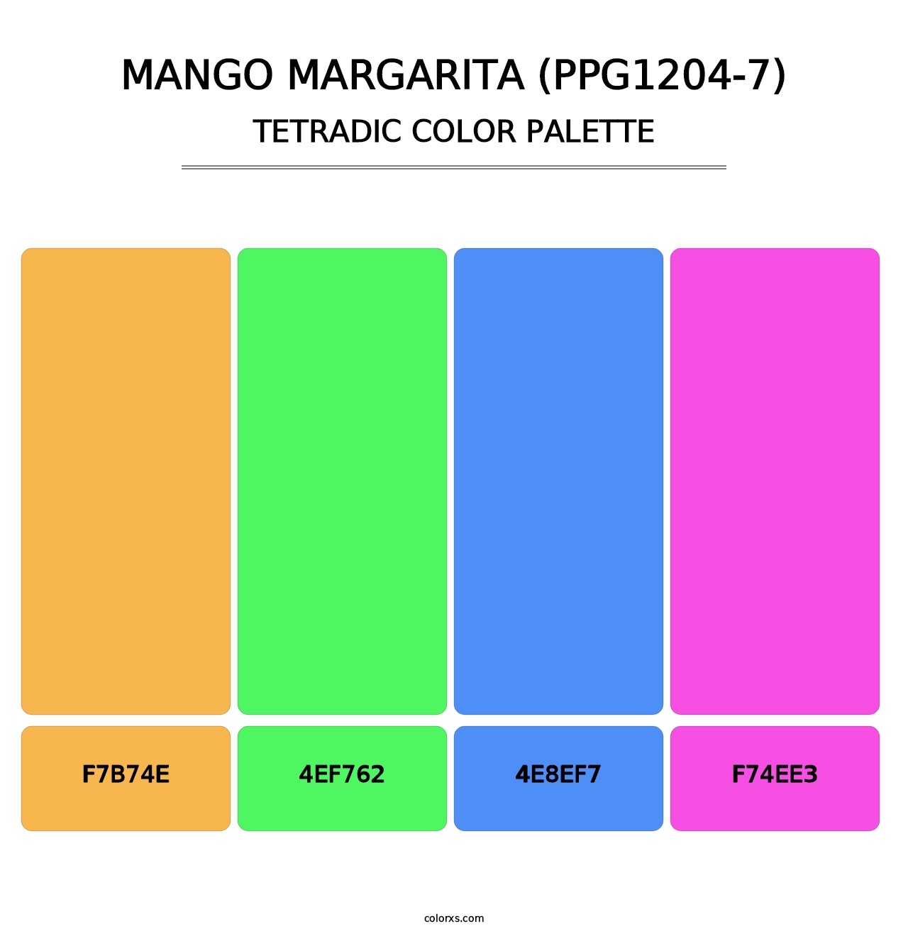 Mango Margarita (PPG1204-7) - Tetradic Color Palette