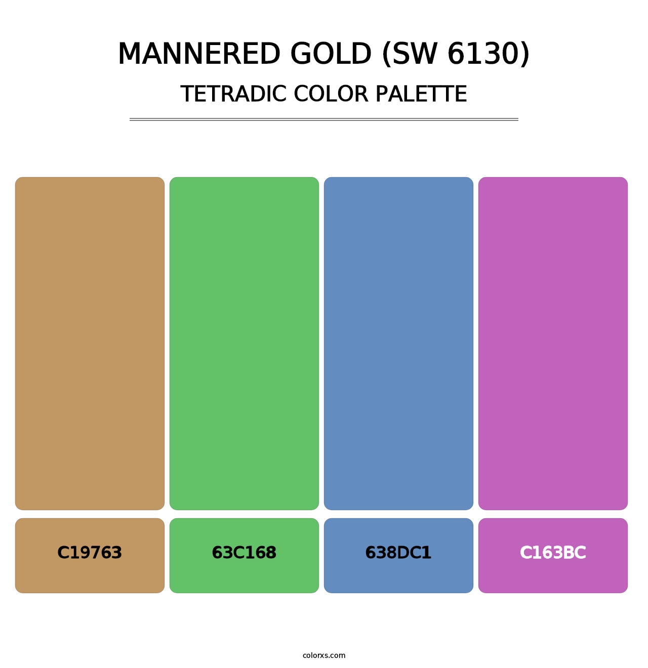 Mannered Gold (SW 6130) - Tetradic Color Palette