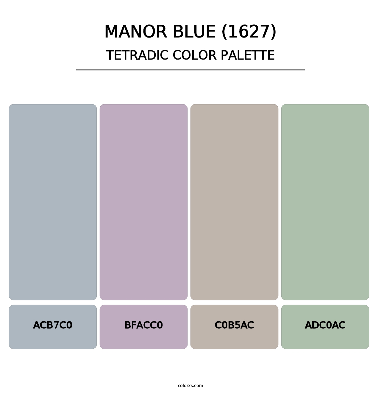 Manor Blue (1627) - Tetradic Color Palette