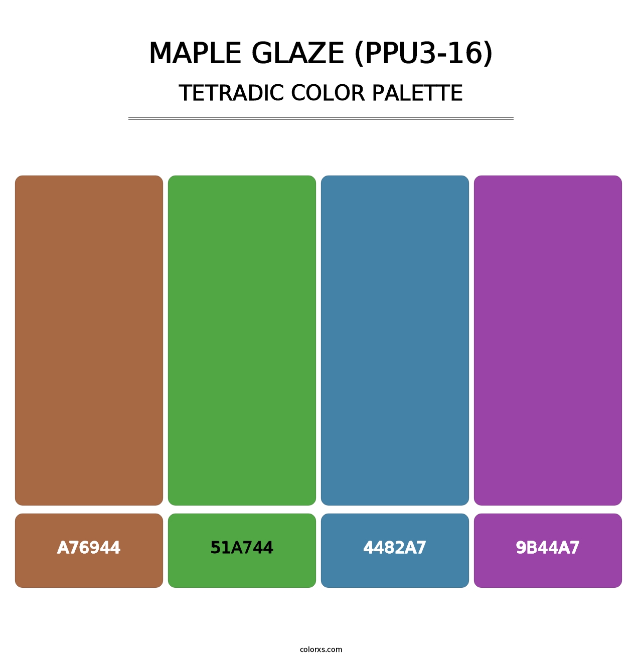 Maple Glaze (PPU3-16) - Tetradic Color Palette
