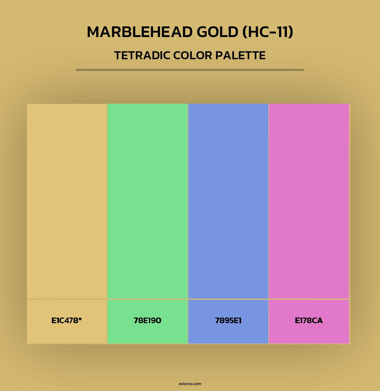 Marblehead Gold (HC-11) - Tetradic Color Palette