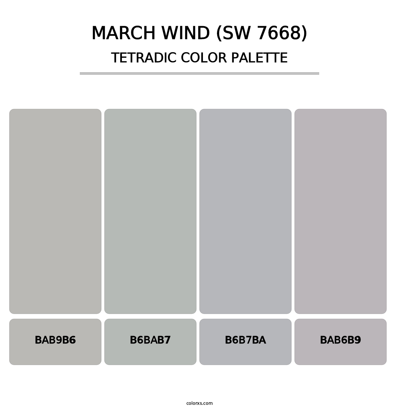 March Wind (SW 7668) - Tetradic Color Palette