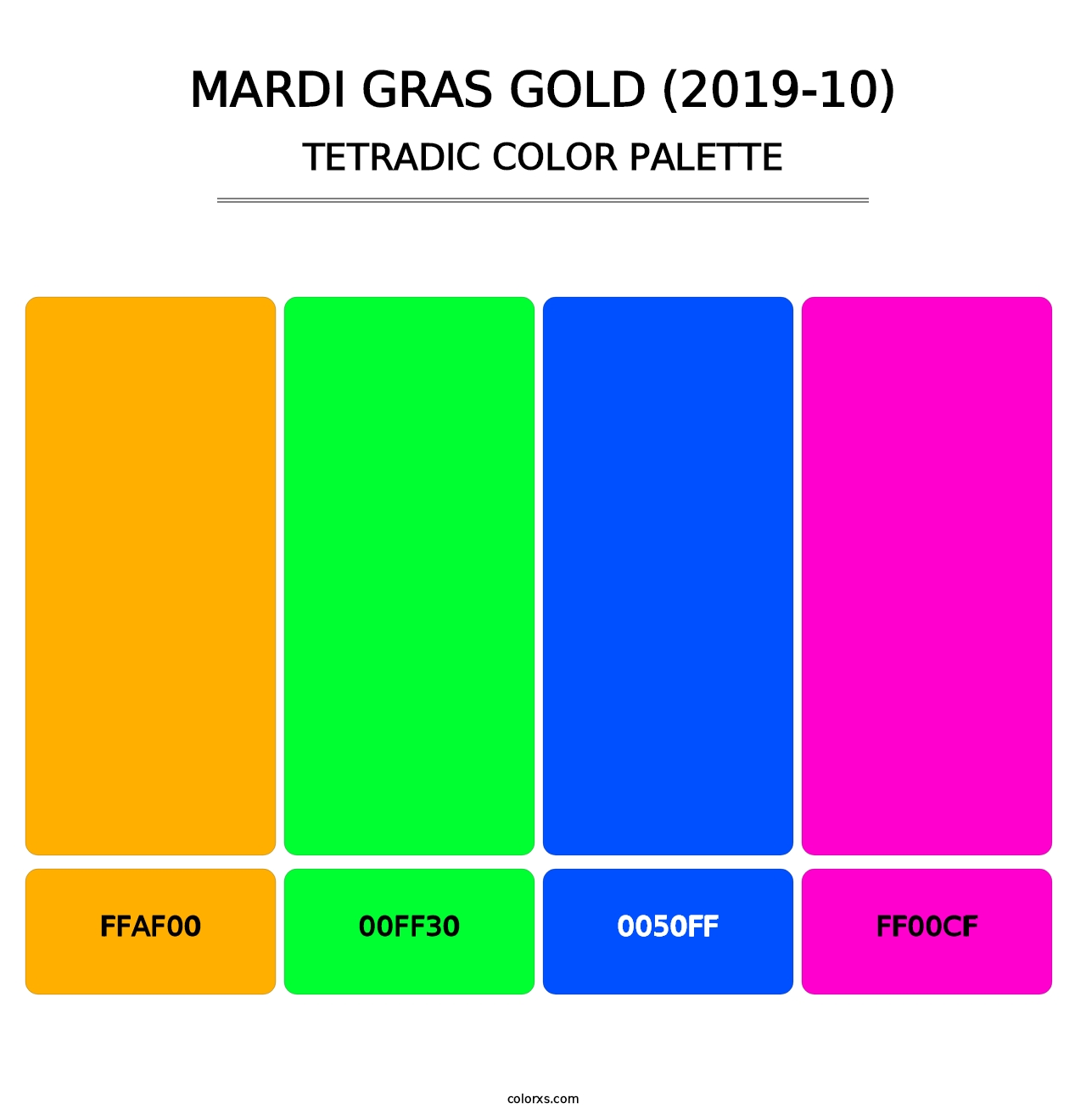 Mardi Gras Gold (2019-10) - Tetradic Color Palette