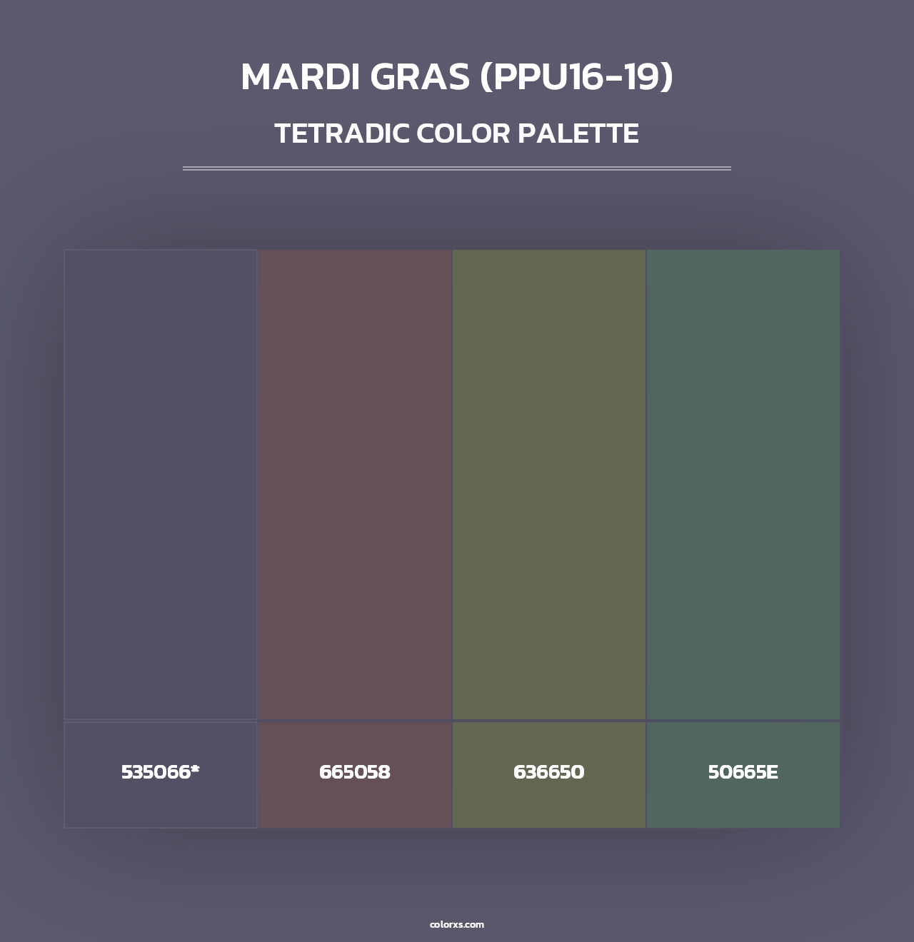 Mardi Gras (PPU16-19) - Tetradic Color Palette