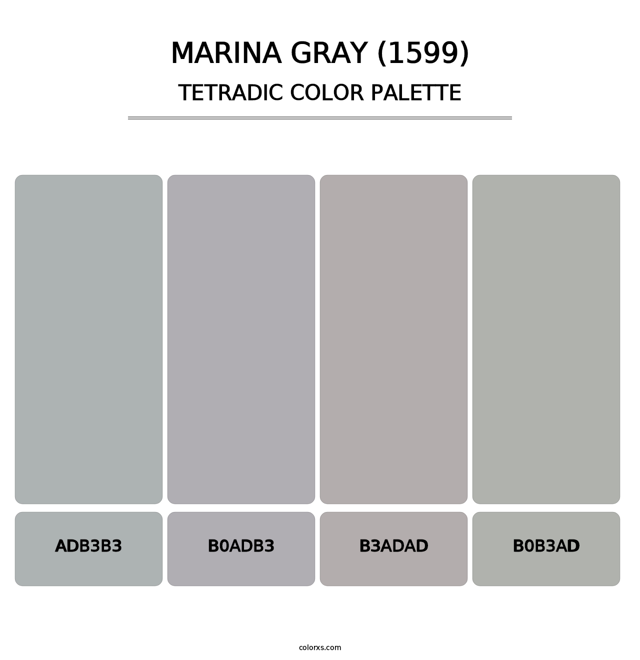 Marina Gray (1599) - Tetradic Color Palette
