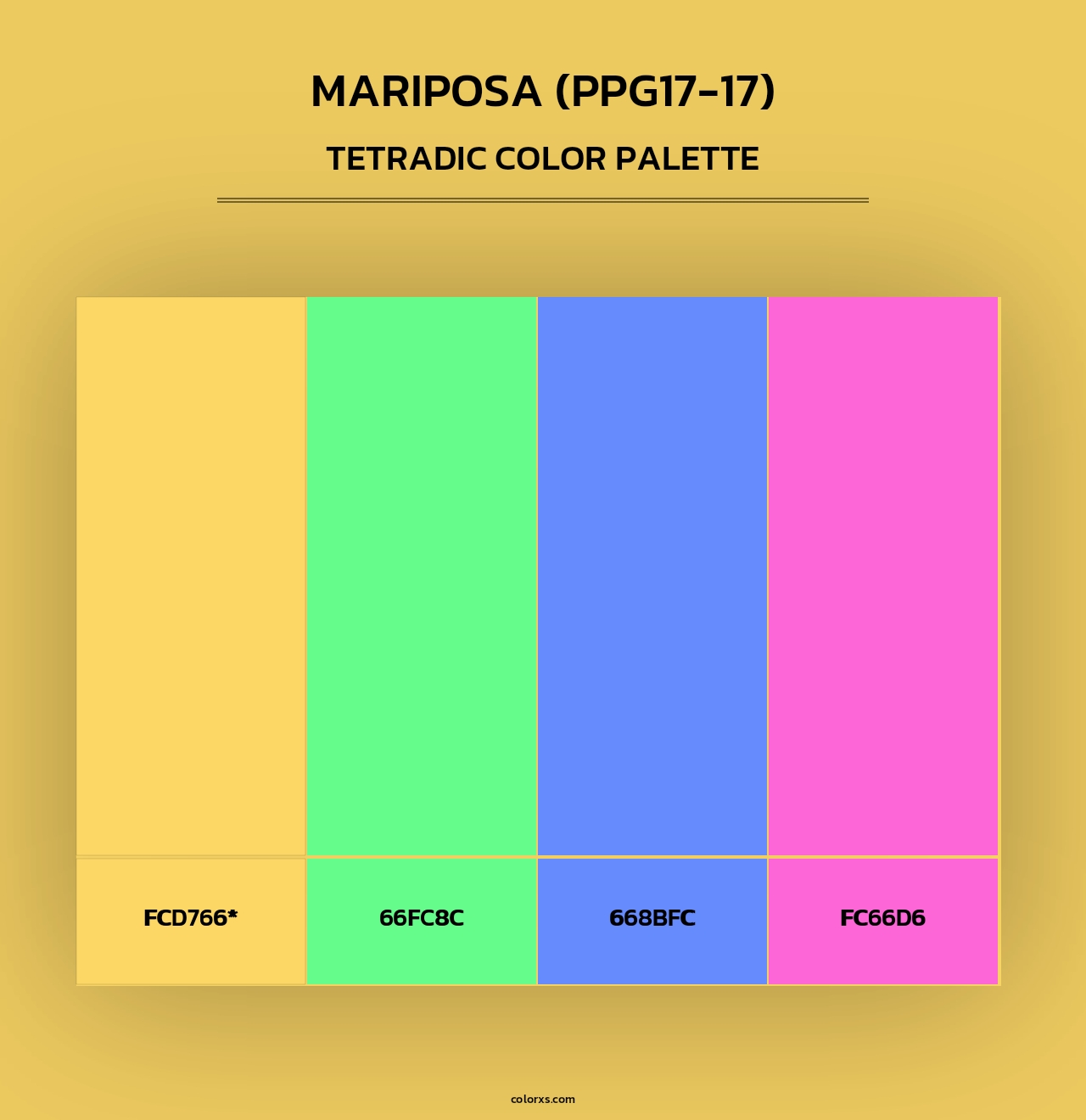 Mariposa (PPG17-17) - Tetradic Color Palette
