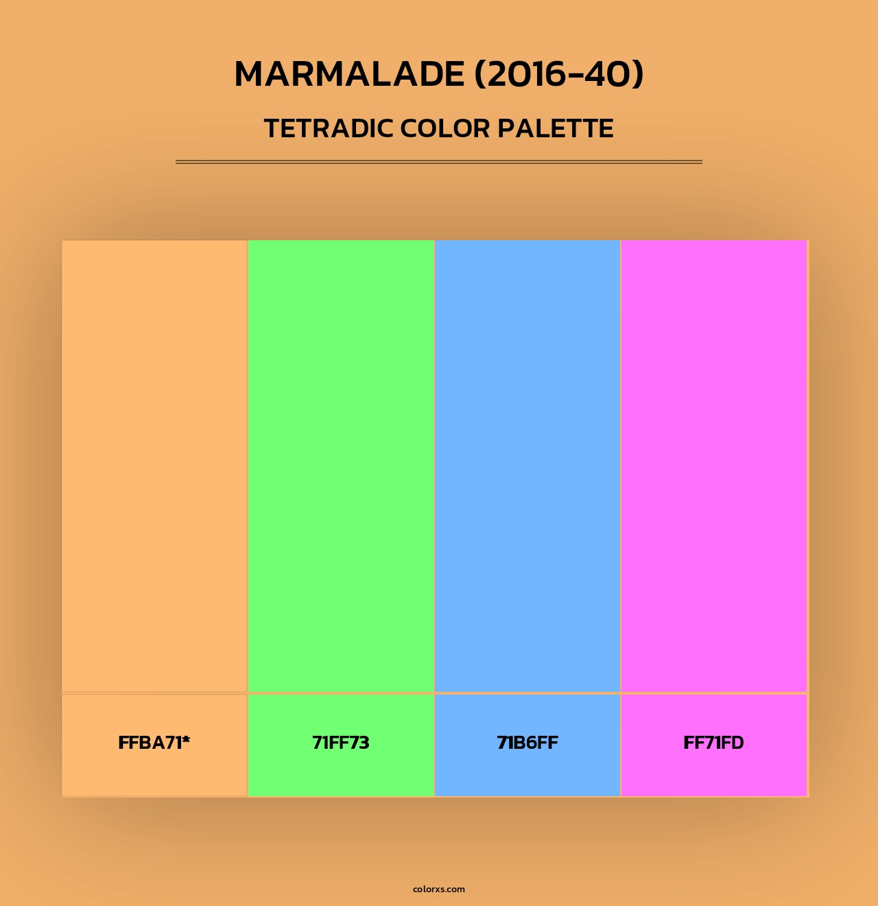 Marmalade (2016-40) - Tetradic Color Palette