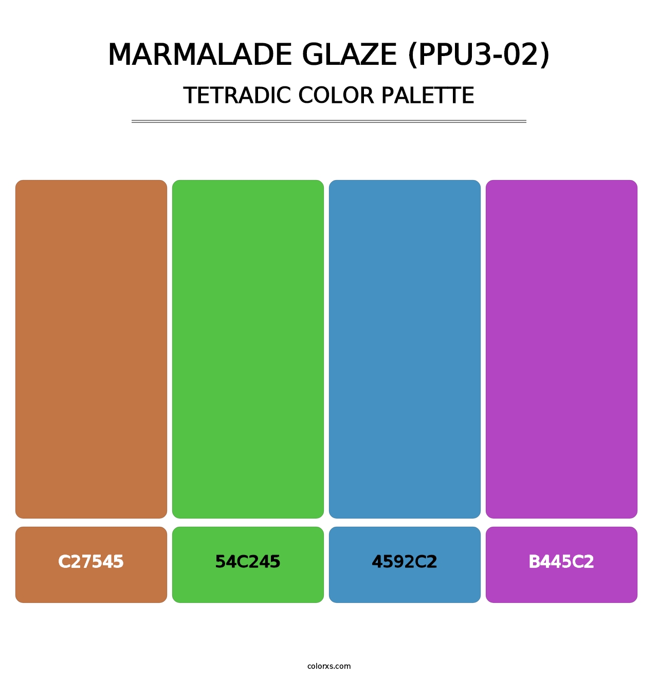 Marmalade Glaze (PPU3-02) - Tetradic Color Palette