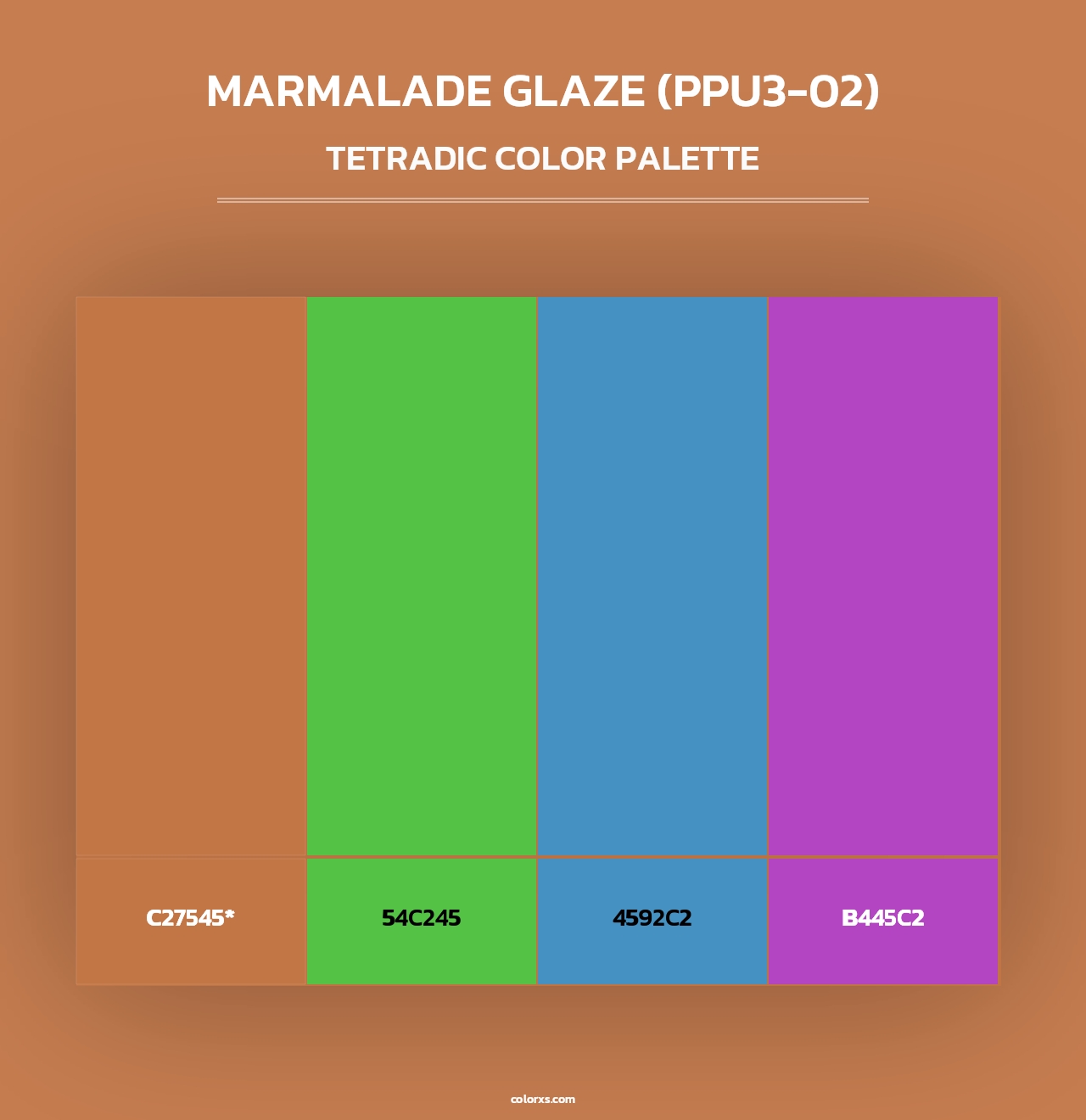 Marmalade Glaze (PPU3-02) - Tetradic Color Palette