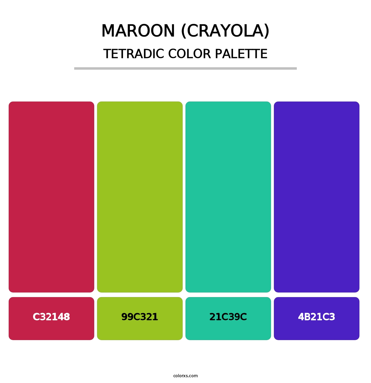 Maroon (Crayola) - Tetradic Color Palette