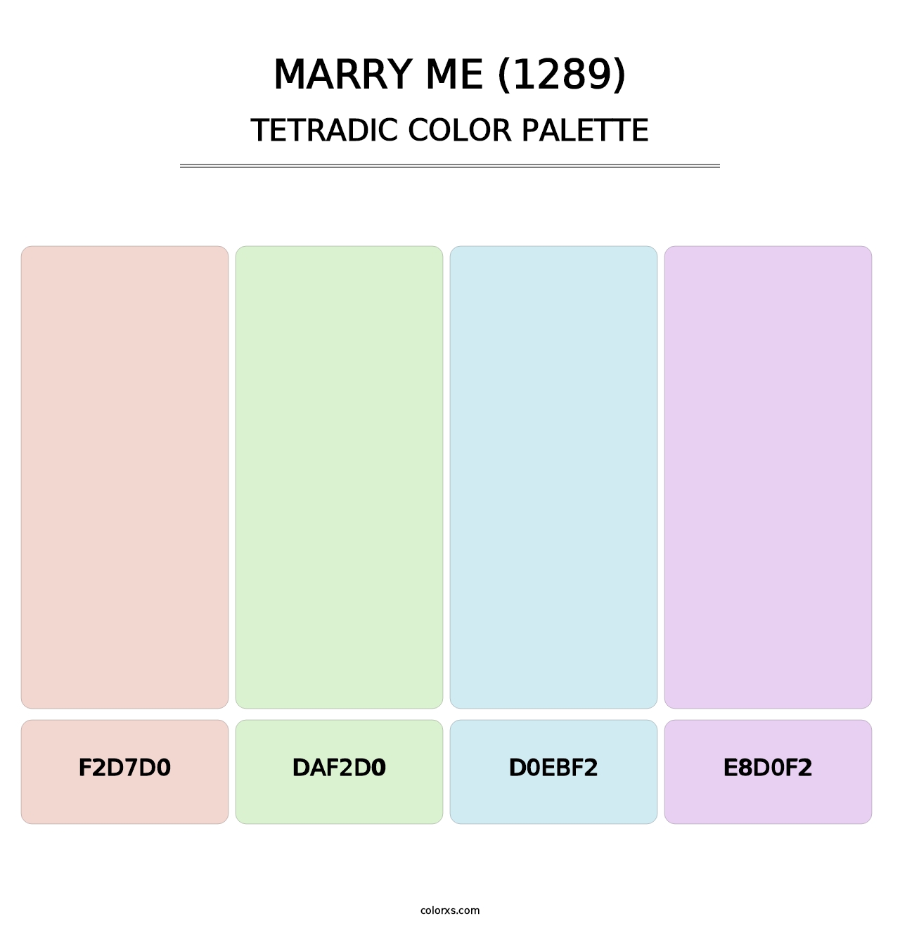 Marry Me (1289) - Tetradic Color Palette