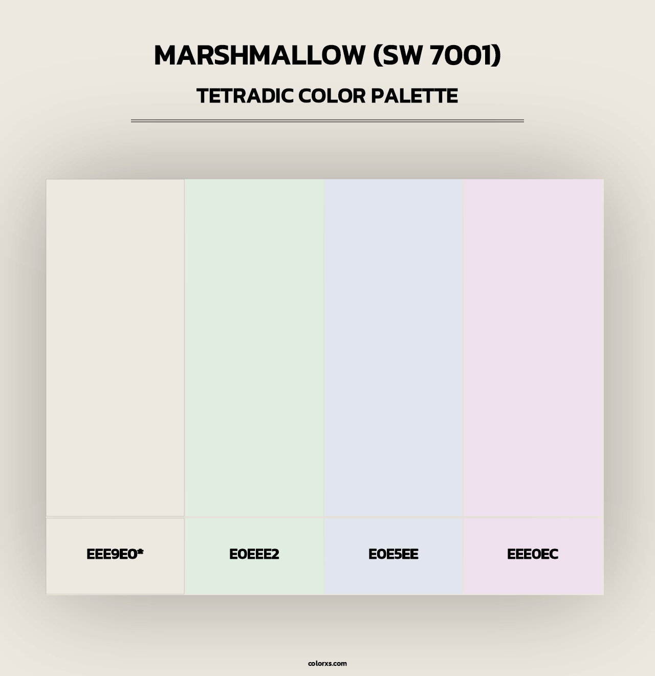 Marshmallow (SW 7001) - Tetradic Color Palette