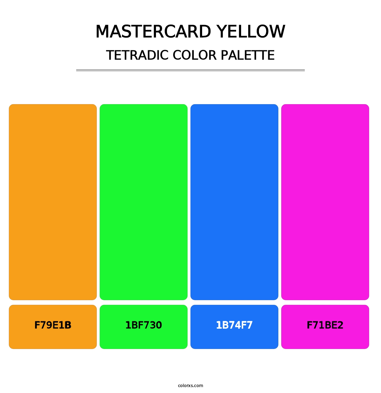 Mastercard Yellow - Tetradic Color Palette