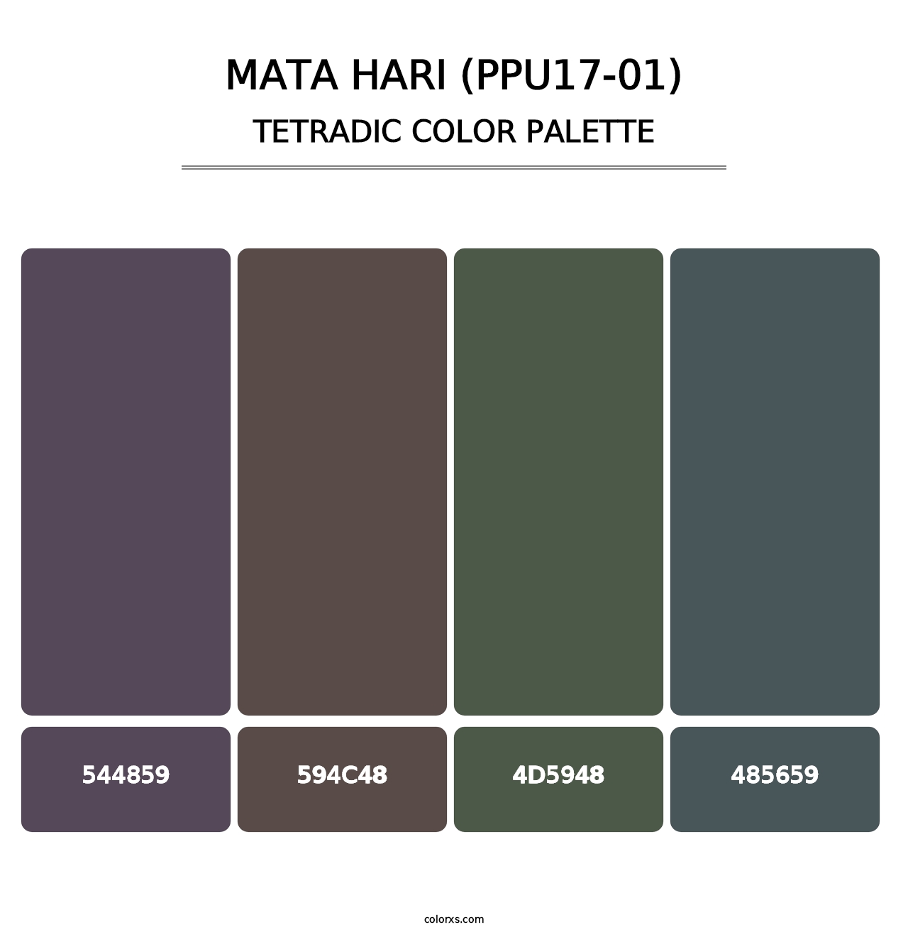 Mata Hari (PPU17-01) - Tetradic Color Palette