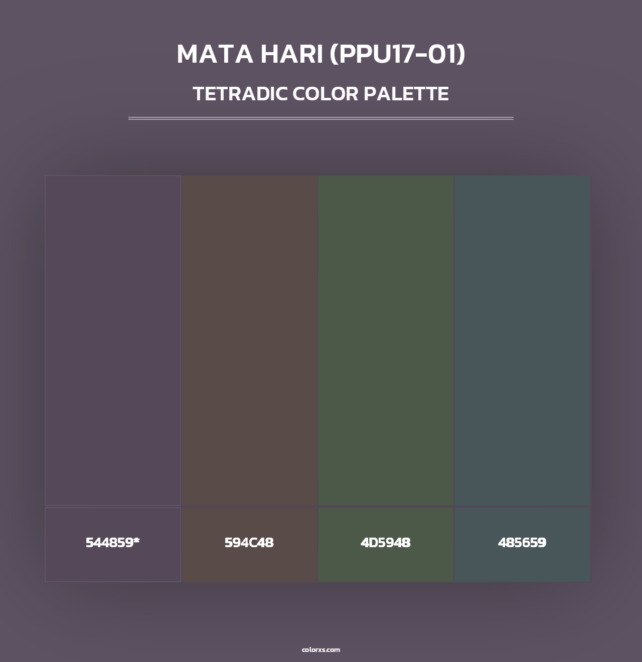 Mata Hari (PPU17-01) - Tetradic Color Palette