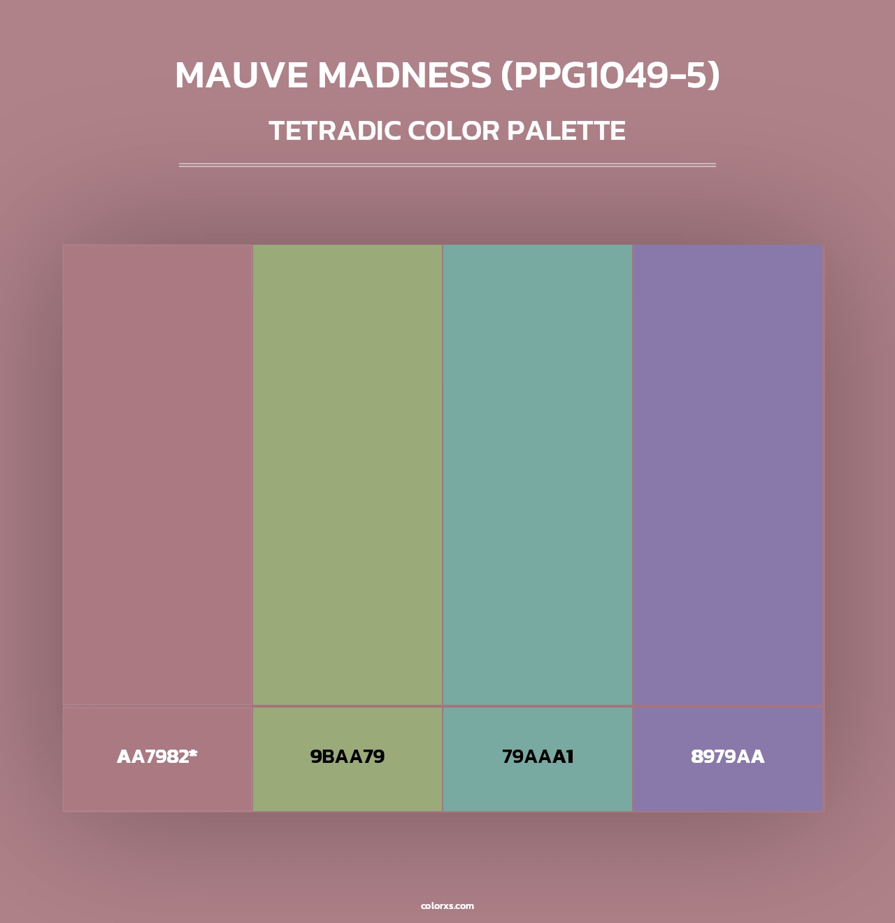 Mauve Madness (PPG1049-5) - Tetradic Color Palette