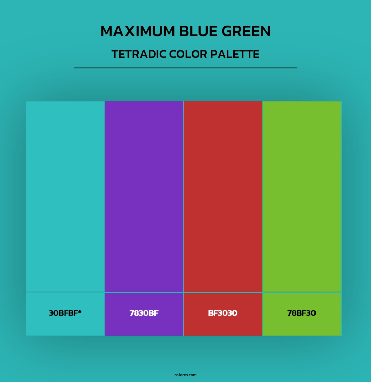 Maximum Blue Green - Tetradic Color Palette