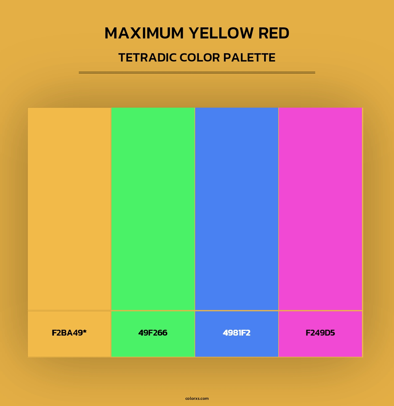 Maximum Yellow Red - Tetradic Color Palette