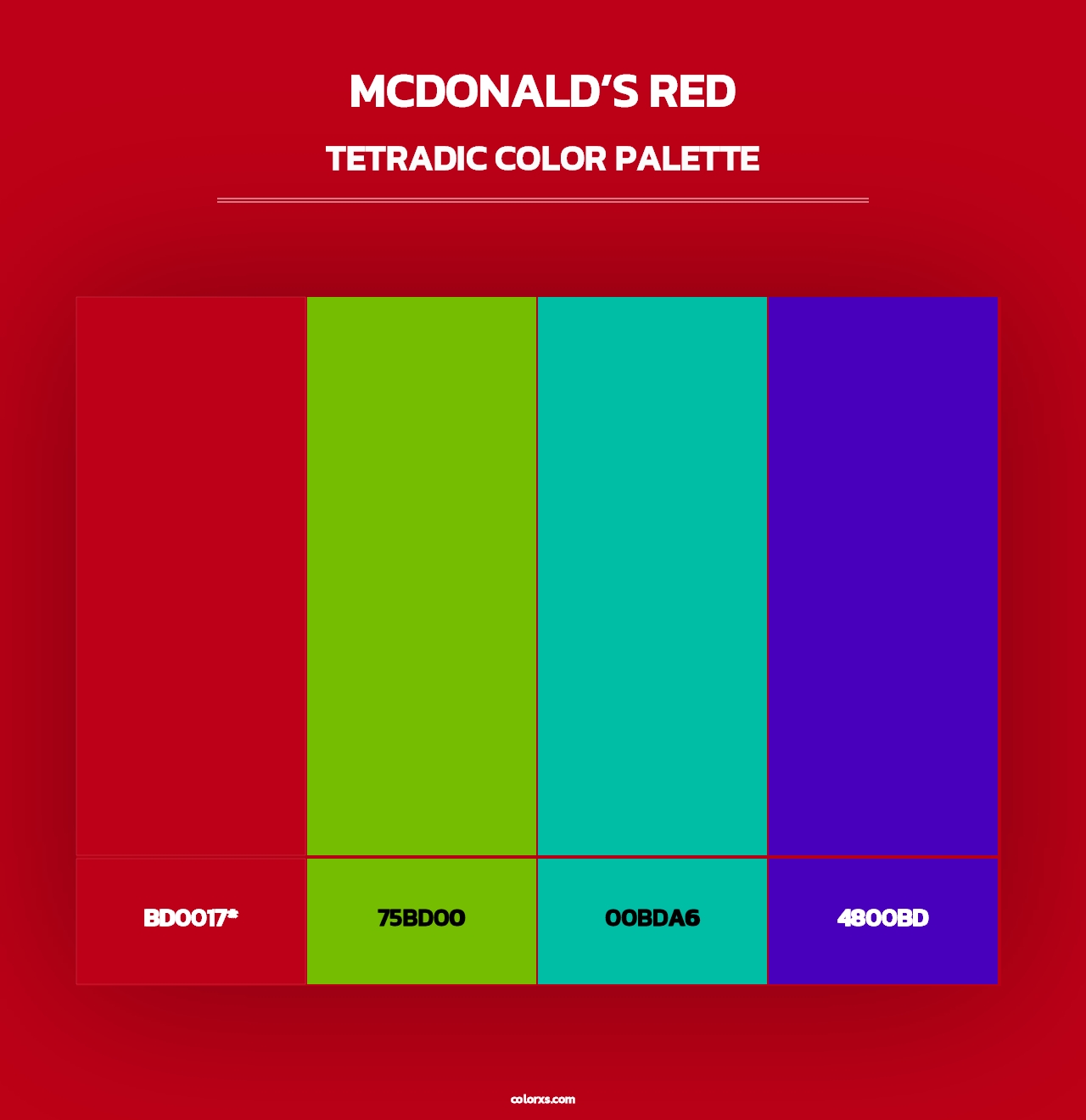 McDonald’s Red - Tetradic Color Palette