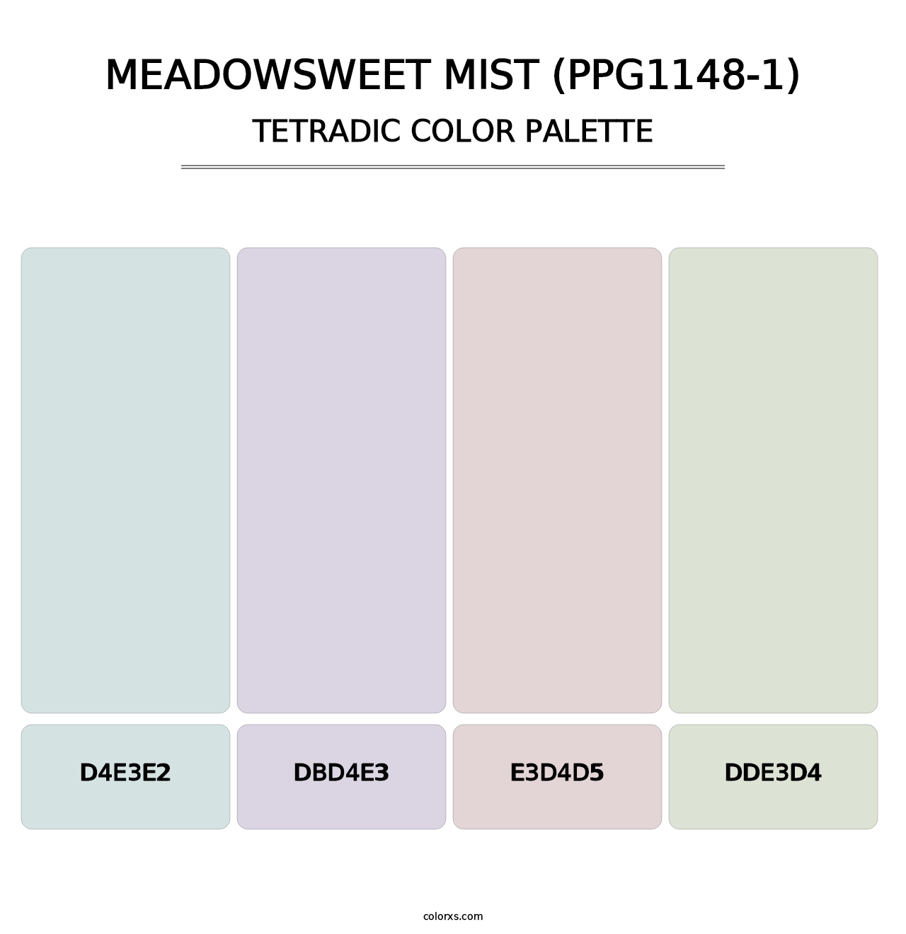 Meadowsweet Mist (PPG1148-1) - Tetradic Color Palette
