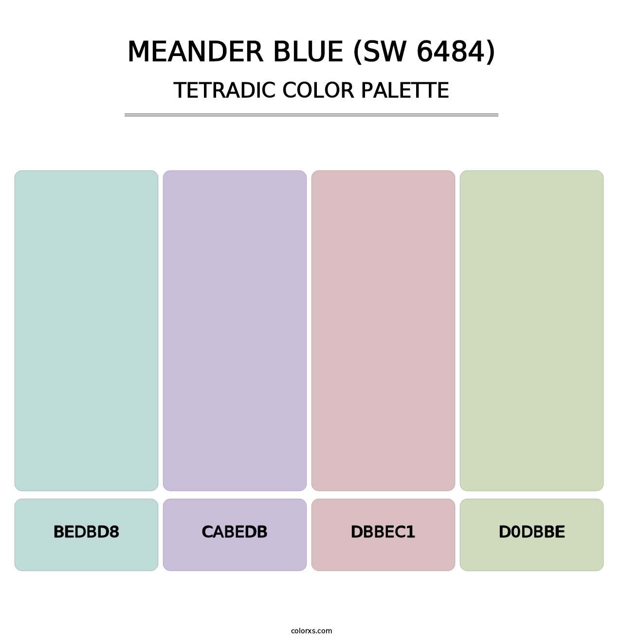 Meander Blue (SW 6484) - Tetradic Color Palette