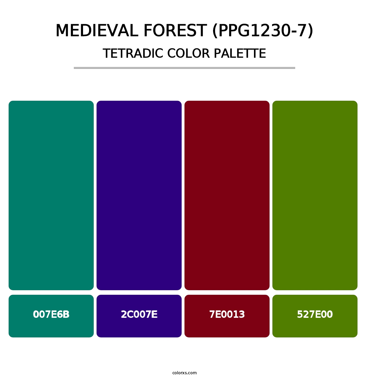 Medieval Forest (PPG1230-7) - Tetradic Color Palette