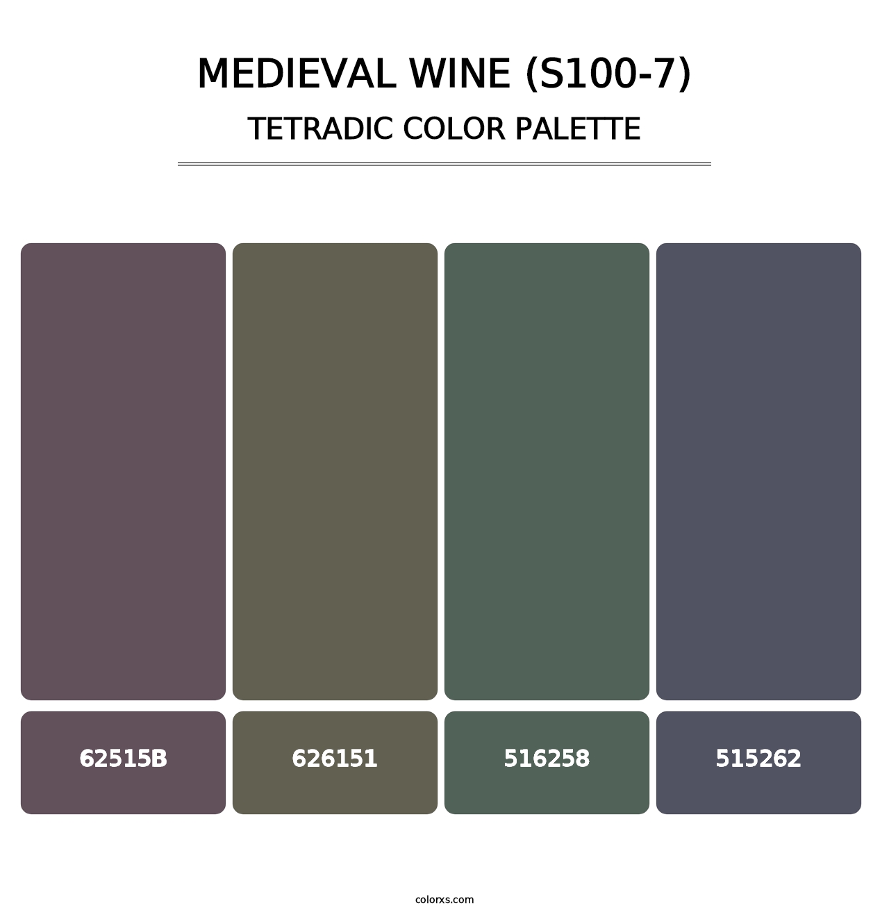 Medieval Wine (S100-7) - Tetradic Color Palette