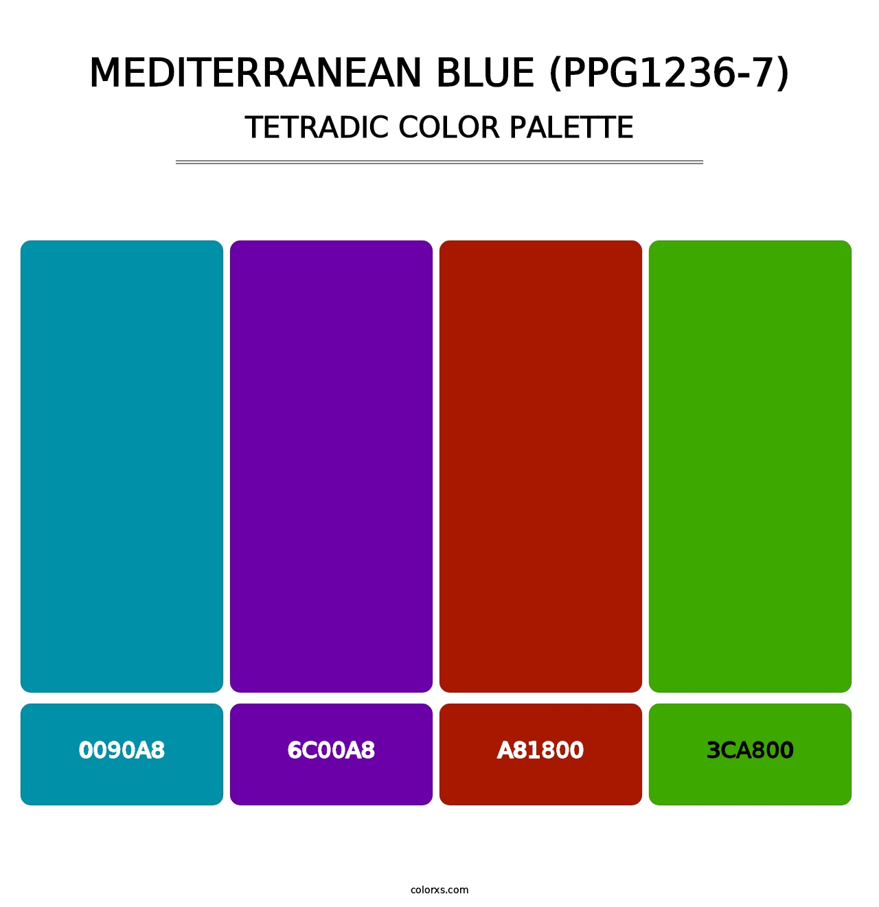Mediterranean Blue (PPG1236-7) - Tetradic Color Palette
