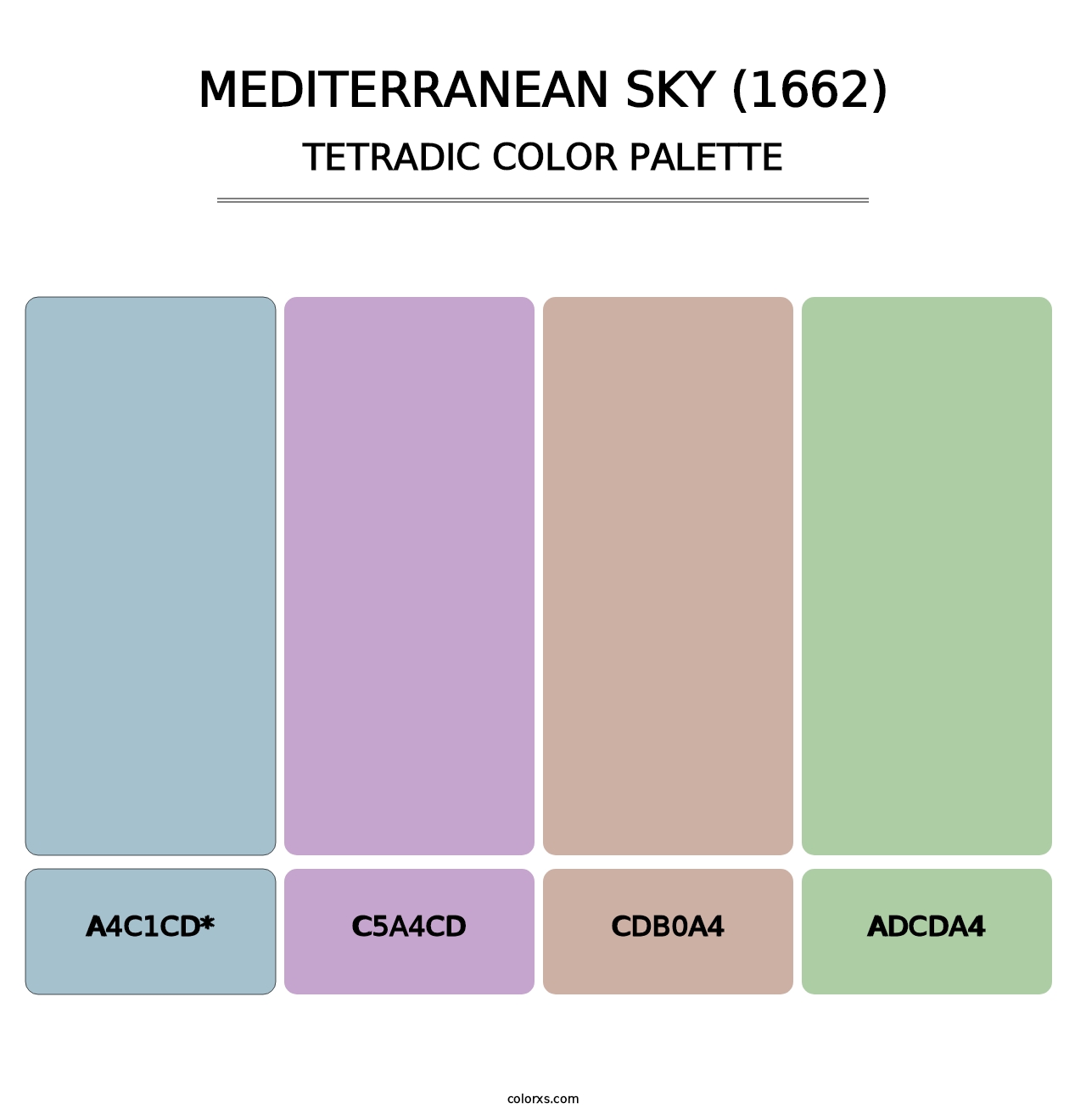 Mediterranean Sky (1662) - Tetradic Color Palette